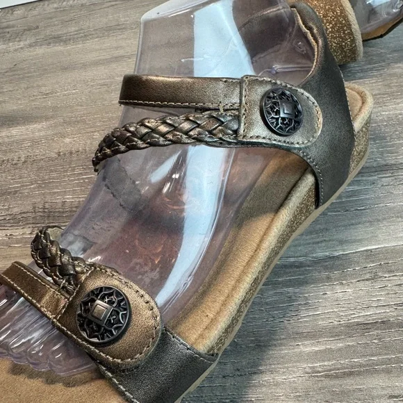 Aetrex Jillian Bronze Comfort Sandals Womens size 9 $135 IMMACULATE - Picture 11 of 13